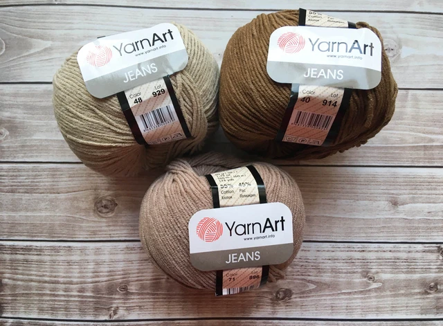 Yarnart Jeans Plus Cotton Yarn, Brown - 40