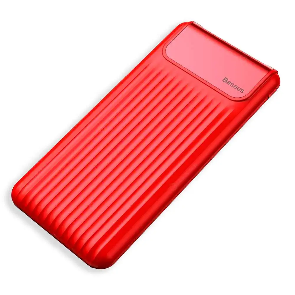 External Battery Power Bank 10000 mAh Q.C 3.0 PD 3.0a 2 USB baseus bs-p10kq02 (red) External Battery Power Bank 10000 mAh Q.C 3.0 PD 3.0a 2 USB baseus bs-p10kq02 (red)