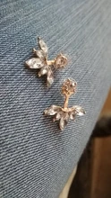 Pendientes coreanos de perlas de circonita para mujer, 1 Uds., cristal de corazón, flor, alas de Ángel, Clip geométrico, joyería con estilo