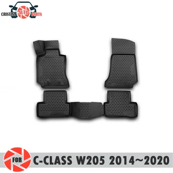

Floor mats for Mercedes-Benz C-Class W205 2014~2020 rugs non slip polyurethane dirt protection interior car styling accessories
