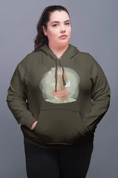 

Angemiel Wear Kuşla Oynuyan Sweet Teddy Bear Green Women 'S Hooded Sweatshirt