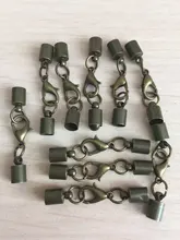 Lote de 10 unidades de piezas para fabricación de joyas, pulseras de cordón de cuero, cierres de langosta, ganchos de 3, 4, 5, 6, 8, 9 y 10mm, conectores de casquillos de punta