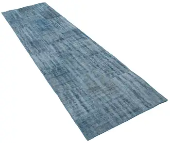 

84x301 Cm Blue Handmade Patchwork Runner Rug-3x10 Ft