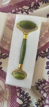 Rodillo masajeador Facial raspado Guasha Natural, doble cabezal, piedra de Jade, Estiramiento Facial, cuerpo, cuello delgado, herramientas de masaje de elevación fina