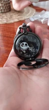 Reloj de bolsillo de plata/Negro/bronce para Navidad, película de Jack skeleton, Tim