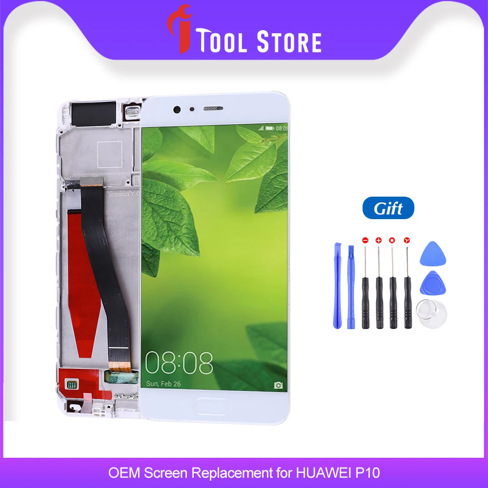 100% OEM полная сборка для huawei P10 lcd сенсорный экран дигитайзер дисплей замена без