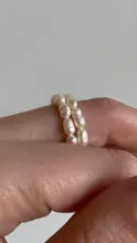 PerisBox-anillo minimalista de perlas naturales para mujer, Anillos geométricos de perlas de agua dulce naturales, círculo continuo, novedad de 2020