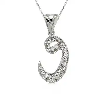

925 sterling Silver Lady Vav Necklace
