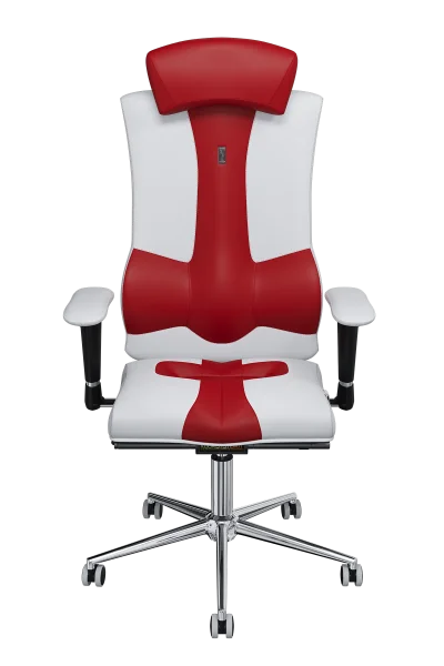 Офисное кресло KULIK SYSTEM ELEGANCE Бело красный Компьютерное Облегчение и комфорт для