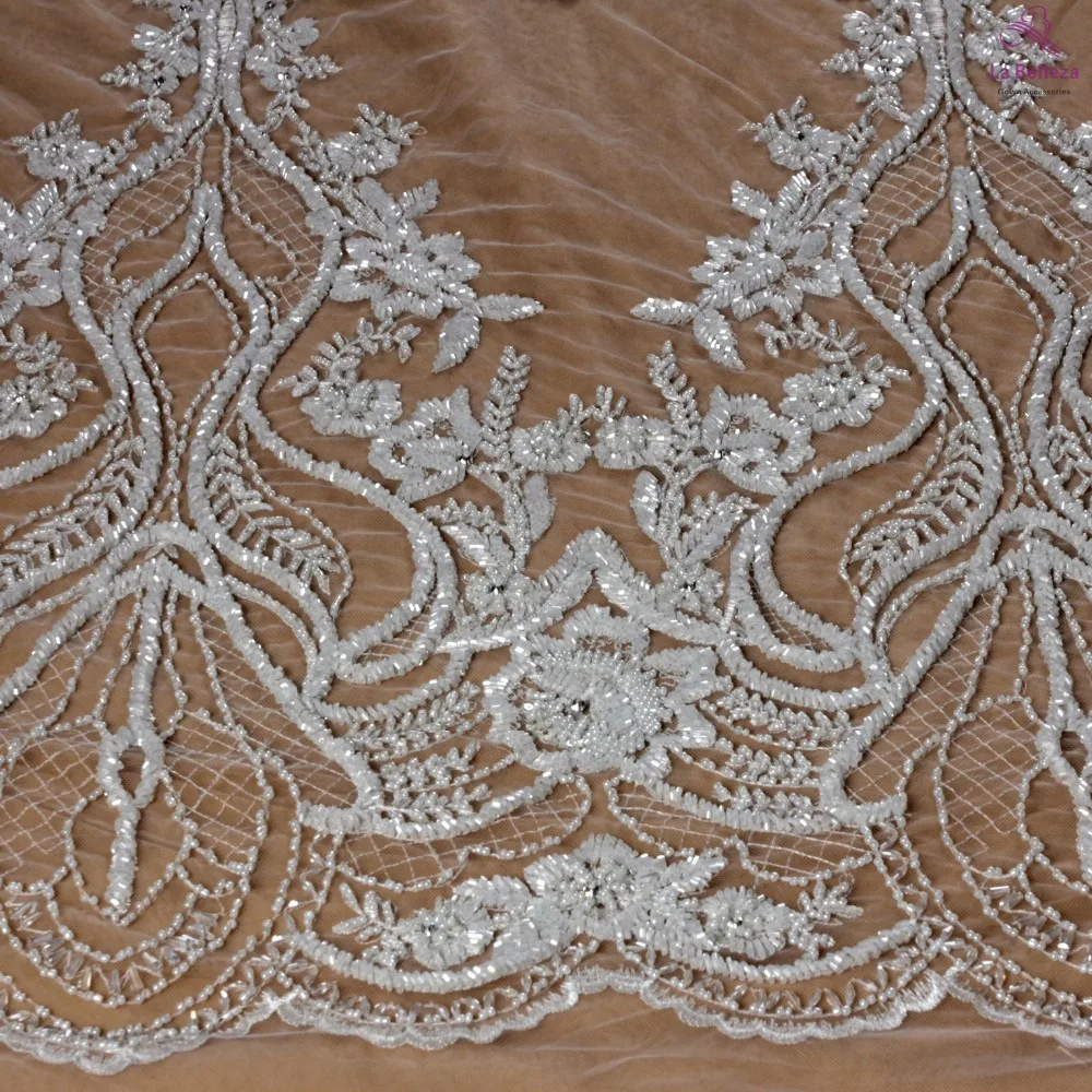 La Belleza, новинка, свадебное платье, кружевная ткань, дизайн, кружево, Серебряное золото, расшитое бисером, кружевная ткань, Кристальное кружево, 1 ярд