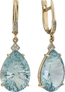 

Aloris drop earrings with aquamarine and cubic zirconia in red gold