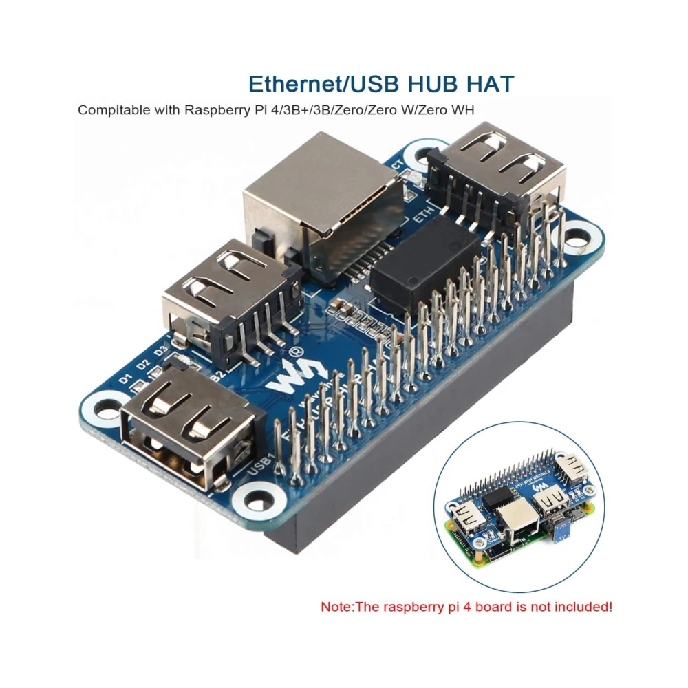 Buen trato 5V RJ45 USB Ethernet módulo concentrador sombrero Placa de expansión de interfaz Cable + Kit de iniciación para Raspberry Pi 3B Plus 4 4B cero W WH y9VKMjQJ3zn