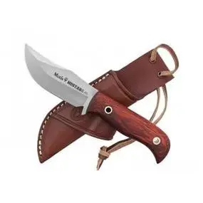 

Tooth hunting knife MUSTANG MUSTANG-8R with 8 cm MoVa stainless steel sheet and coral wood handle 9 cm.