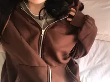 BiggOrange-Sudadera con cremallera para mujer, chaqueta de invierno, sudaderas de talla grande, bolsillos clásicos, jerséis de manga larga