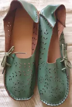 Zapatos planos de piel auténtica para mujer, mocasines sin cordones, suaves, Oxford, bailarinas, informales, de talla grande 44