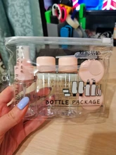 Mini botes de plástico para cosméticos, mini botellas de plástico para uso de crema cosmética para rostro, juego de 7 unidades, envases vacíos de plástico transparentes, kit de viaje
