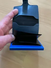 Bycobecy-tarjetero de aluminio con broche para hombre y mujer, funda de Metal RFID para tarjeta de identificación inteligente, Delgado, titular de la identificación, cuero PU