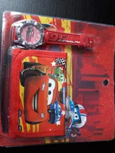 Conjunto de reloj de billetera de dibujos animados para niños, relojes de Historia de coche encantadores para niñas o niños, regalos de cumpleaños, reloj de cuero de cuarzo para estudiantes, gran oferta