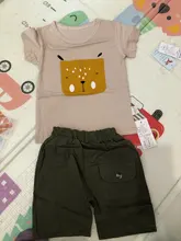 Conjunto de ropa de dibujos animados para niños y niñas traje de algodón de verano de 1, 2 y 3 años, camiseta y pantalones cortos