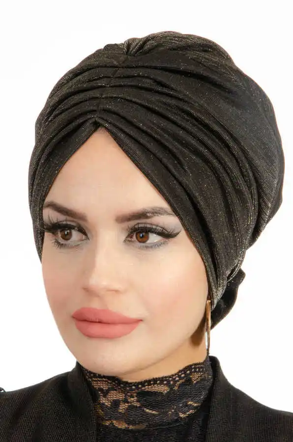 Siyah Simli Haz r T rban Muslim Woman Hijab Black Scarf jpg