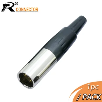 

1pc High Quality Mini XLR 3 4 5 Pin Male Plug Small XLR Audio Microphone Connector for MIC Soldering Straight