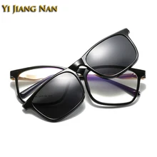 

Men TR90 Eyeglasses Driving Polarized Magnet Clip Sunglasses Optical Spectacles Spring Hinge Eyewear Prescription Glasses Frame