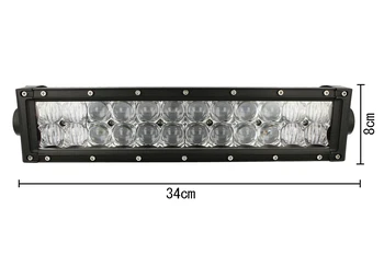 

Led bar 72W 341mm 9V-60V double row 24 X3W Lens Combo IP67 for off road jeep SUV RV