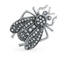 Серебряная брошь с фианитами SUNLIGHT проба 925