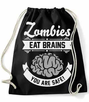 

BAG-BACKPACK-ZOMBIES EAT BRAINS, YOU ARE SAFE-FUNNY