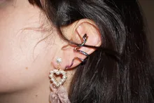 1PC latón serpiente pendiente Clips sin Piercing Punk Clip no perforado pendientes puños de oído para los hombres y las mujeres negro falso Piercing joyería