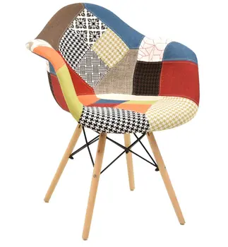 

Armchair TOWER, wood, fabric patchwork color