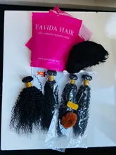 EMOL malayo Pelo Rizado mechones 100% mechones de cabello humano postizo mechones 3/4 piezas no Remy extensiones de cabello humano rizado