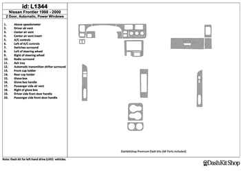 

Interior lining for Nissan Frontier 1998-2000. Set L1344.