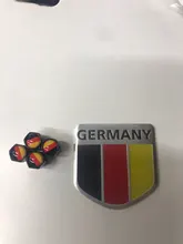 HAUSNN 4 unids/pack accesorios de coche para VW Audi Benz BMW Logotipo de bandera de Alemania etiqueta rueda de neumático válvula gorras madre cubre de estilo