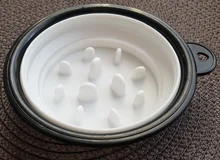 Tazón de comida lenta para perros, cuencos plegables de silicona para mascotas, tazón portátil de viaje para perros, plato de desarrollo interesante, 1000ML