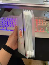 PP-cubierta de cuaderno en espiral A5 A6 A7, cubierta transparente mate para agenda, papel para estudiantes, libreta, 45 hojas