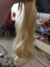 MANWEI-Extensiones de cabello para dama, extensor de pelo sintético de 24, de coleta natural largas y lisas, 60g por pieza, no teñible