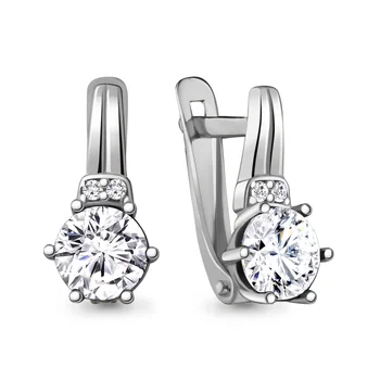 

Aquamarine earrings with cubic zirconia, 925 sterling silver