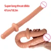 47CM/18.5in Soft Super Long Sword Handheld Realistic Dildo Flexible Penis Dildos Cock Female Masturbation Thruster Adult Sex Toy 1
