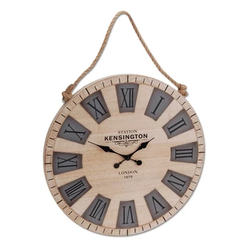 

Wall clock. Manufactured in wood. Dimensions 50cm diamater. natural wood Color inlaid numeros in dark gray.