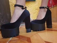 Platform Shoes Sole High-Heels Gdgydh Black Female Sexy Thick Women Rubber Suede Spring