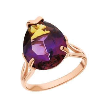 

Gold ring with ametrine sunlight sample 585