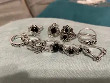 Tocona 11 unids/set antiguo Vintage de Color plata de diamantes de imitación anillo de conjunto para las mujeres geométrico nudillo conjunto de Anillos Midi Anillos 10057