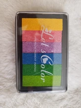 Almohadilla de tinta no tóxica de seguridad, 6 colores, almohadilla de tinta creativa de arco iris, sello de goma a base de aceite para impresión de dedos de niños, regalo artístico para niños