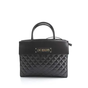 

LOVE Quilted PU Tassel Handbag Black
