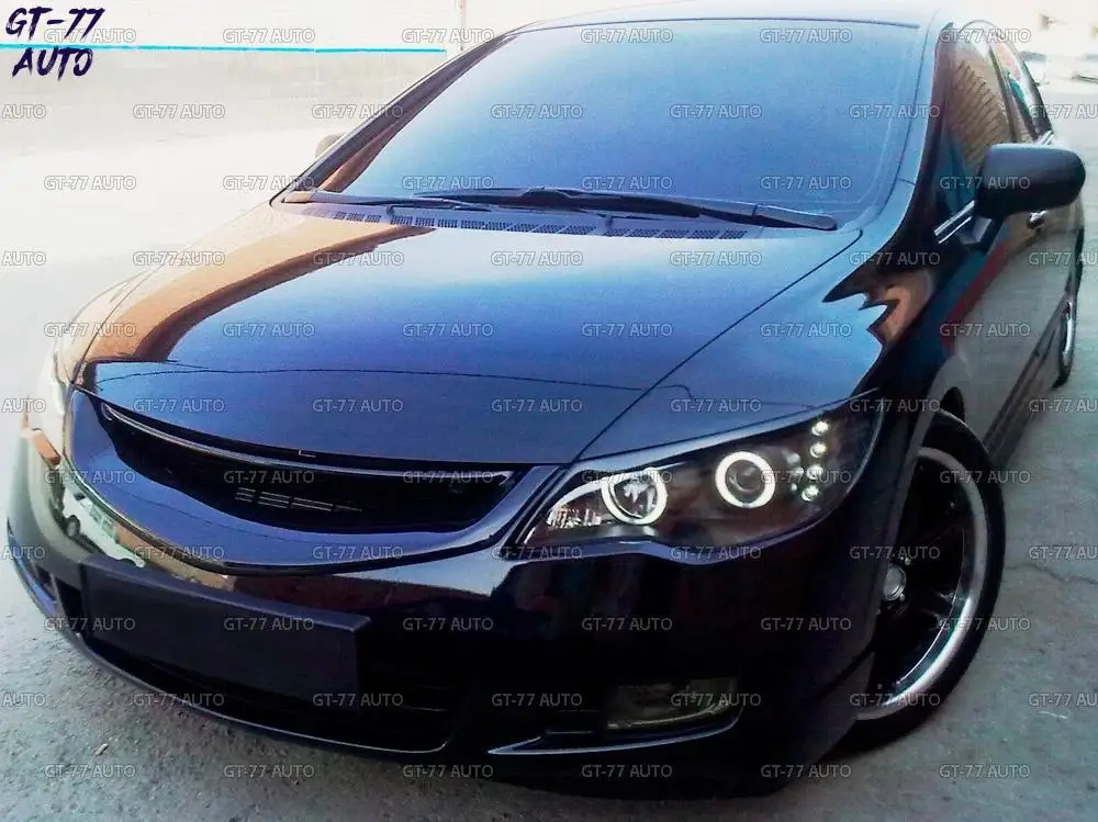 Накладки на передние фары для Honda Civic 4D 2006-2011 реснички 1 комплект/2 шт внешний материал ABS пластик Стайлинг