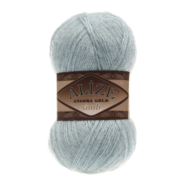 Alize Angora Gold Simli, Silvery, Knitting, Acrylic Yarn, Wool, Sweater Yarn, Crochet Yarn, Winter Yarn,n, Light Yarn, Lace 114