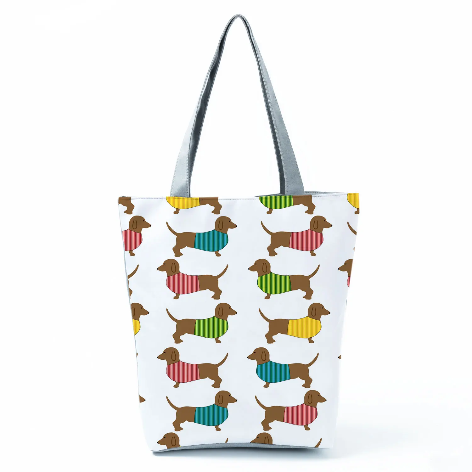 Cute Sausage Dog Printing Harajuku Eco Totes Bag Women Handbag Organize Birthday Party Gifts Reusable Grocery Bag Shopping Bags