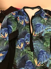Bañador estampado de flores para mujer, una pieza, monokini, manga larga, traje de baño para surfear