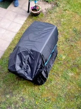 190T 210D cubierta de barbacoa para exterior, polvo impermeable Weber pesado parrilla cubierta de la lluvia de barbacoa al aire libre cojín redondo